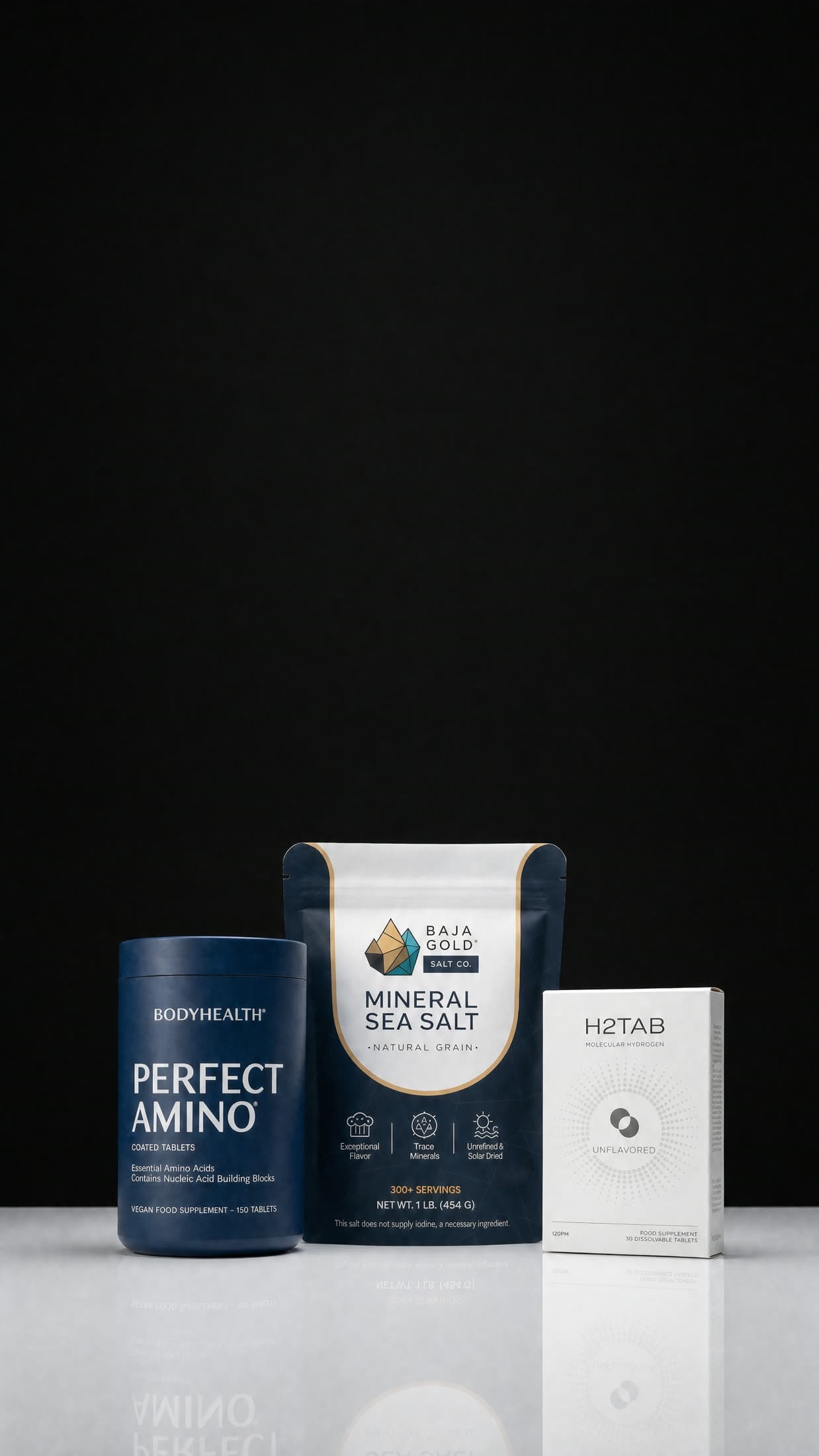 Gary Brecka Essentials bundle — PerfectAmino, Baja Gold Sea Salt and H2Tab