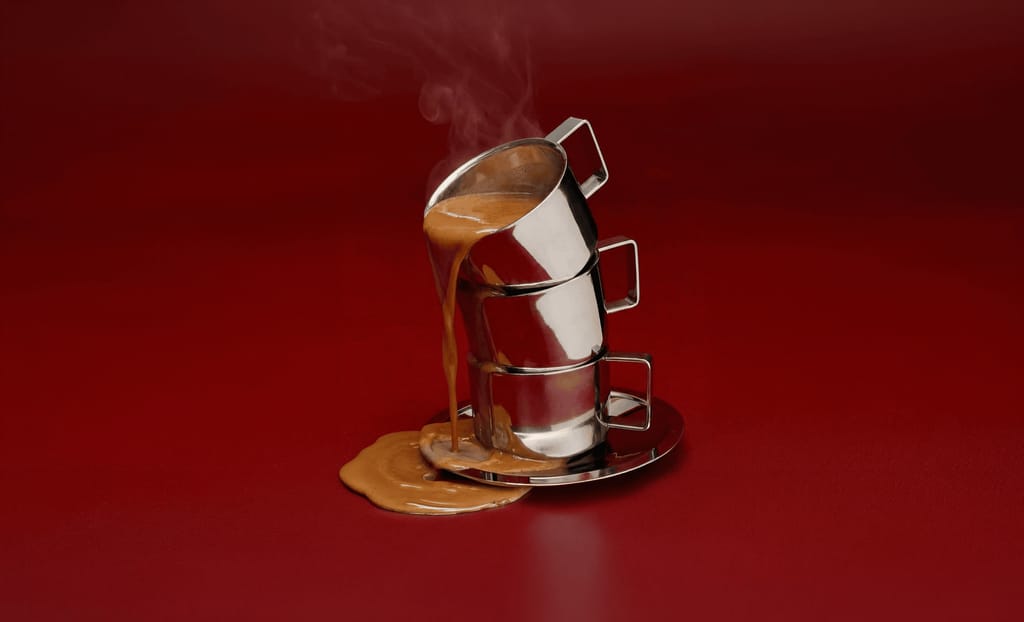 drink being poured from cups