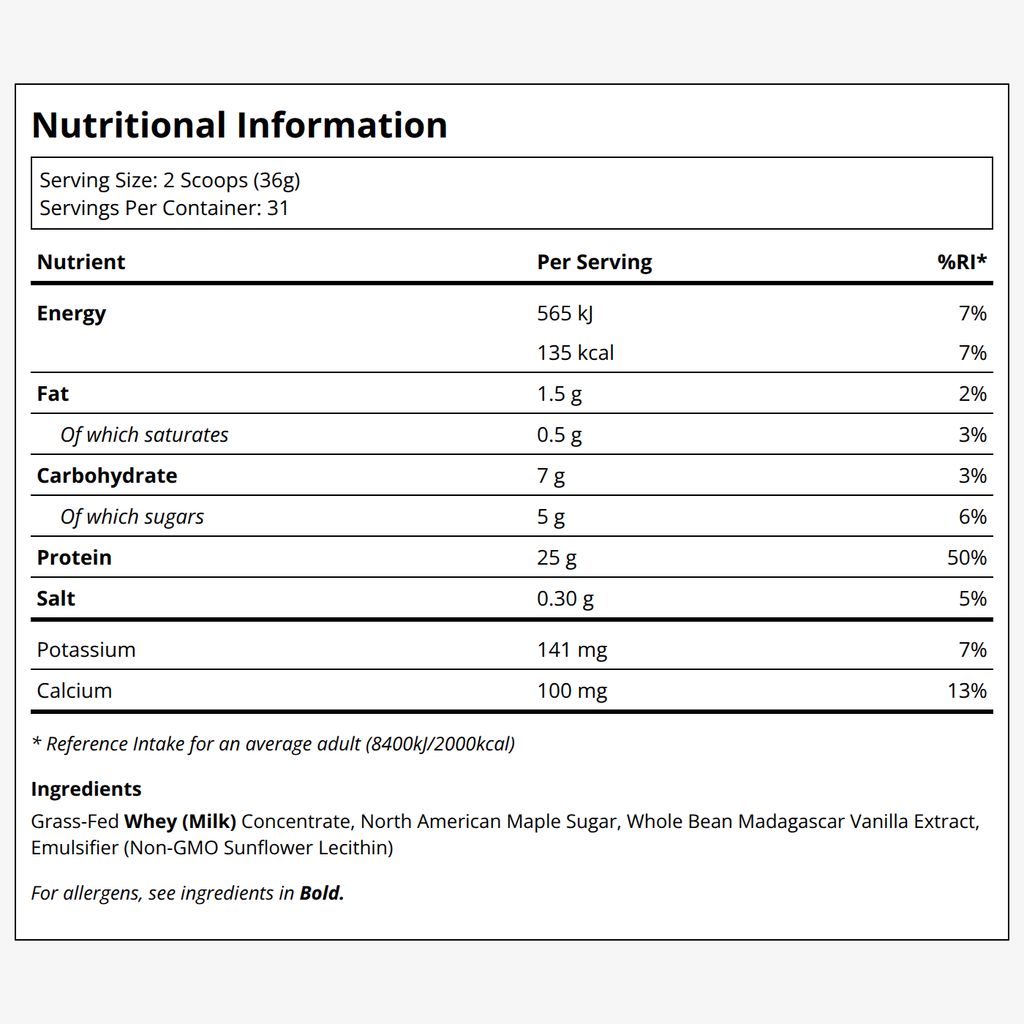 Whey Protein Powder - Vanilla