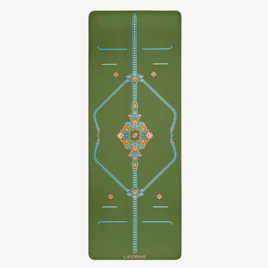 Liforme Mindful Garden Yoga Mat - Olive - Image 2