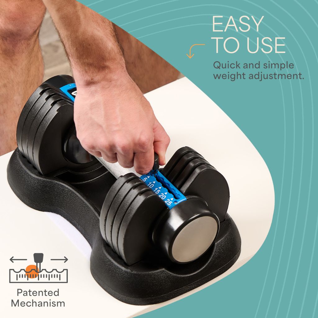 PowerFlow Plus 2 Dumbbells (2.2–11 kg Adjustable Set) - Black - Image 7