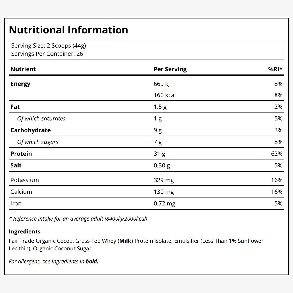 Whey Isolate Protein Powder - Chocolate