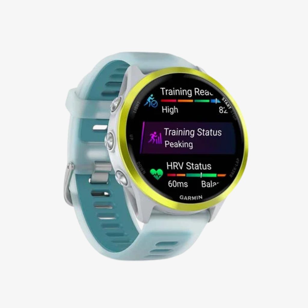 Forerunner® 570 - 47mm - Amp Yellow Aluminium with Translucent Whitestone/Turquoise Band - Image 3