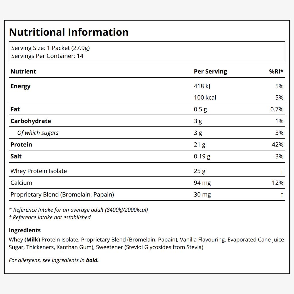 Whey Protein Isolate - Travel Packs - Vanilla - Image 2