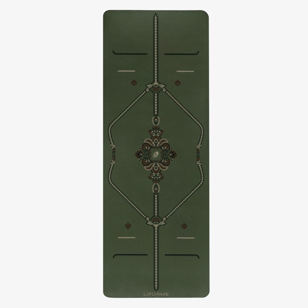 Liforme Mindful Garden Yoga Mat - Deep Forest Green - Image 2