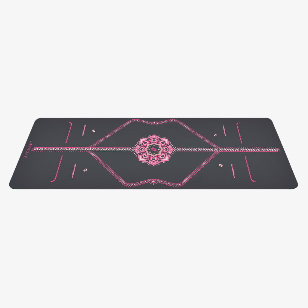 Liforme Blossoming Lotus Yoga Mat - Grey - Image 3