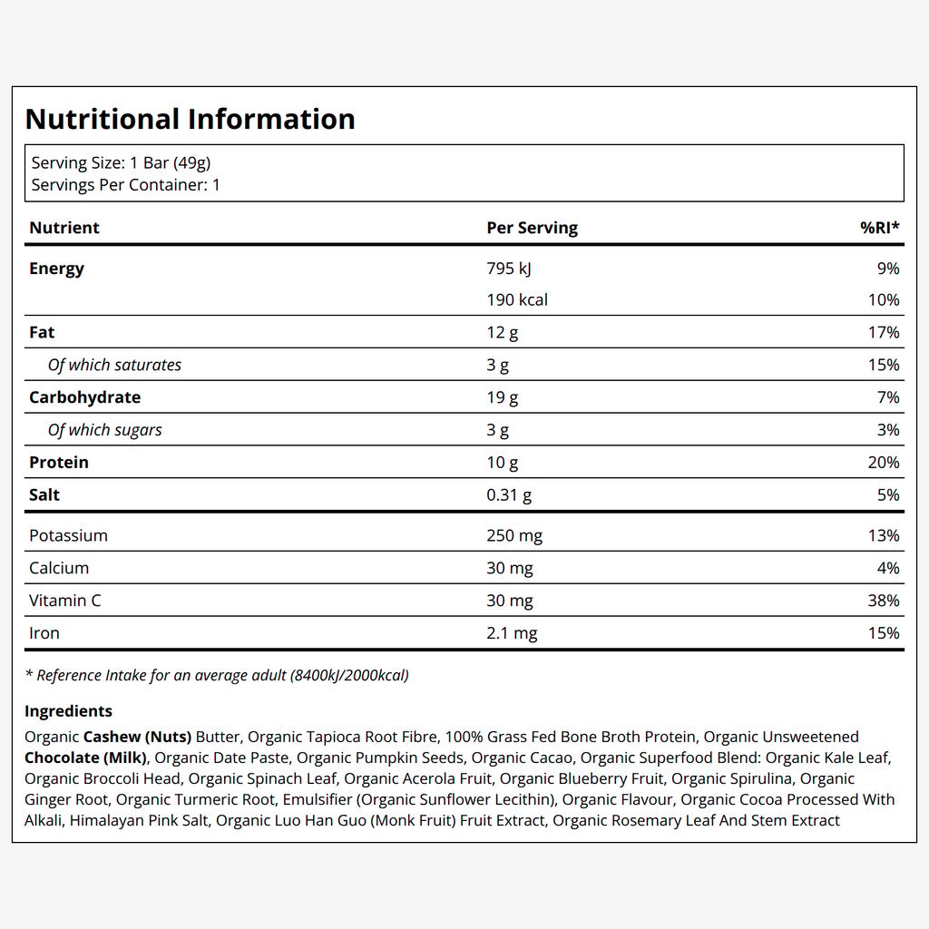 Superfood Bars Dark Chocolate Chip - Image 2