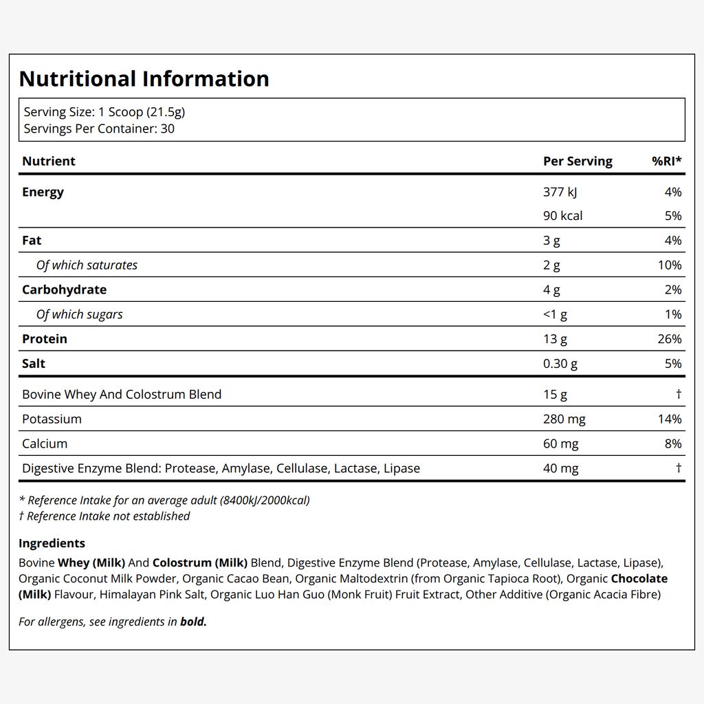 100% Grass Fed Whey Protein with Colostrum - Chocolate - Image 2