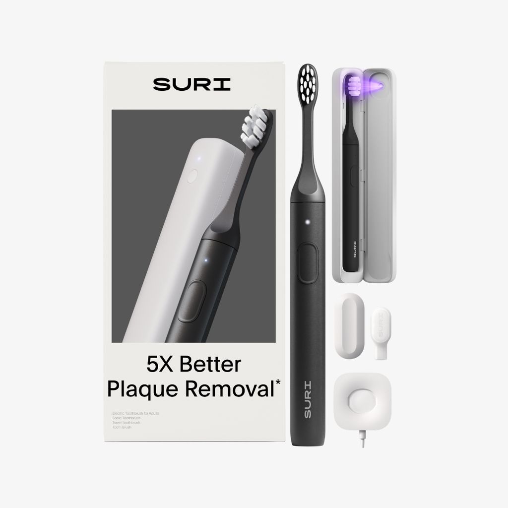 SURI 2.0 Sonic Electric Toothbrush with UV Cleaning Travel Case - Midnight Black