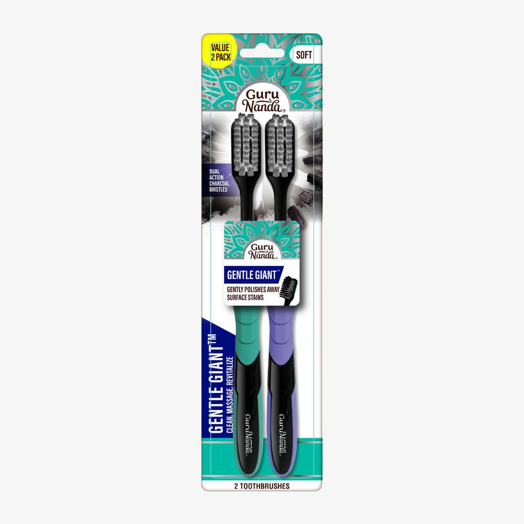 Gentle Giant Whitening Spiral Charcoal Toothbrush
