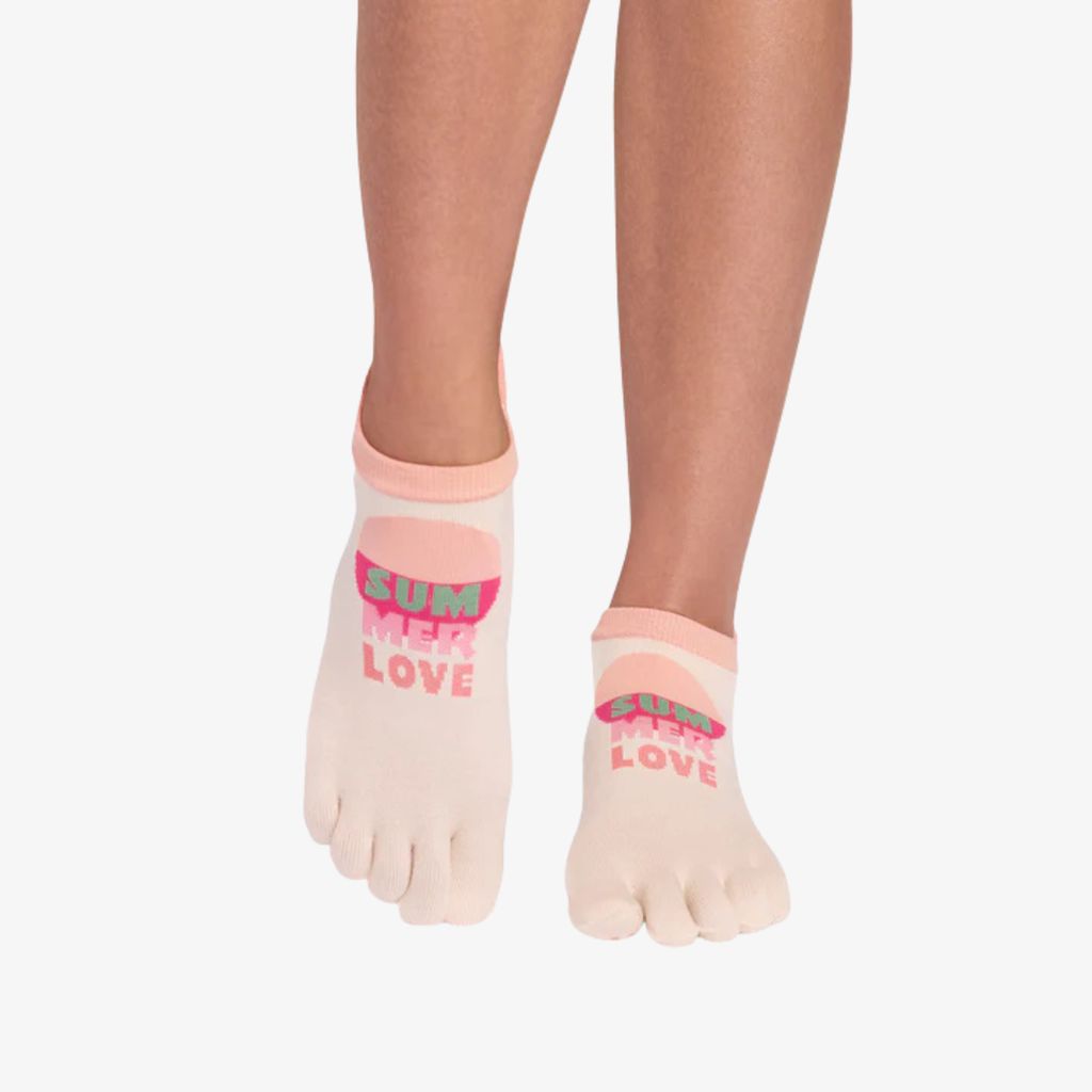 Full Toe Ultra Fine Knit Low Rise Grip Socks - Summer Love