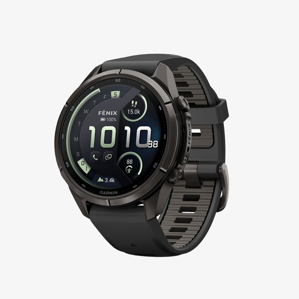 fenix 9 Pro, inReach, 43mm Carbon Grey DLC Titanium with Black/Pebble Grey Band