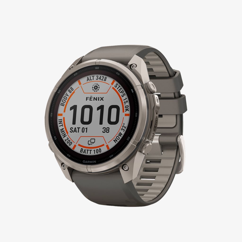 fenix 9 Pro, inReach, Solar, 51mm Titanium with Pebble Grey/Silver Grey Band