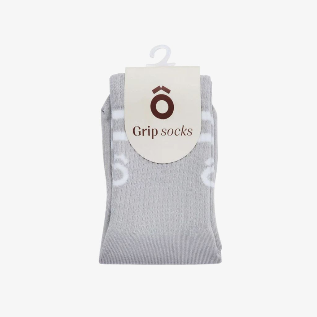 ÔWEAR Crew Sporty Stripes Pilates Grip Socks - Timberwolf