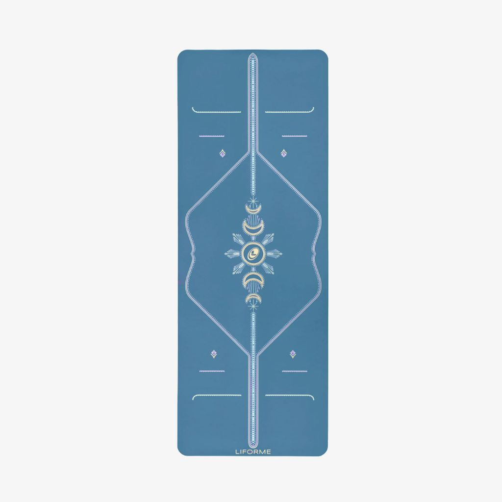 Liforme Cosmic Moon Yoga Mat - Blue - Image 2