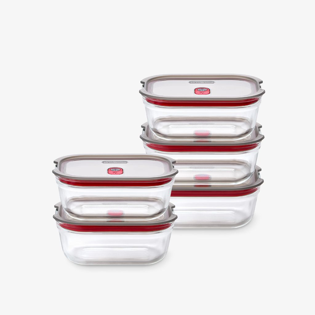 Glass Stack + Nest Food Box Set of 5