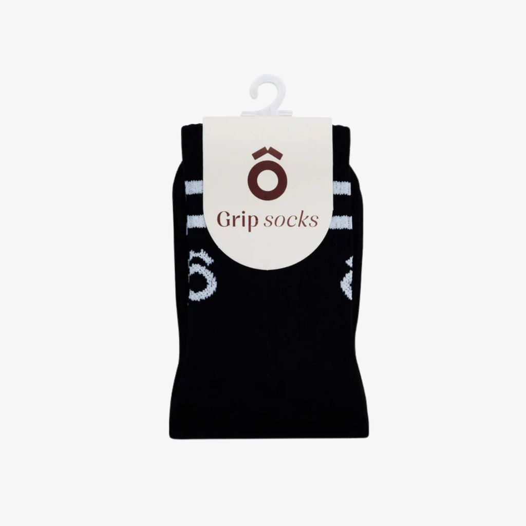 ÔWEAR Crew Sporty Stripes Pilates Grip Socks - Black