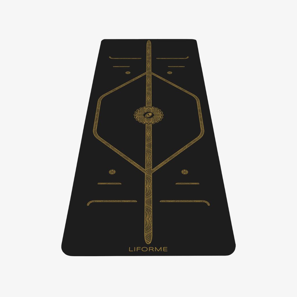 Liforme Black & Gold Travel Yoga Mat - Black