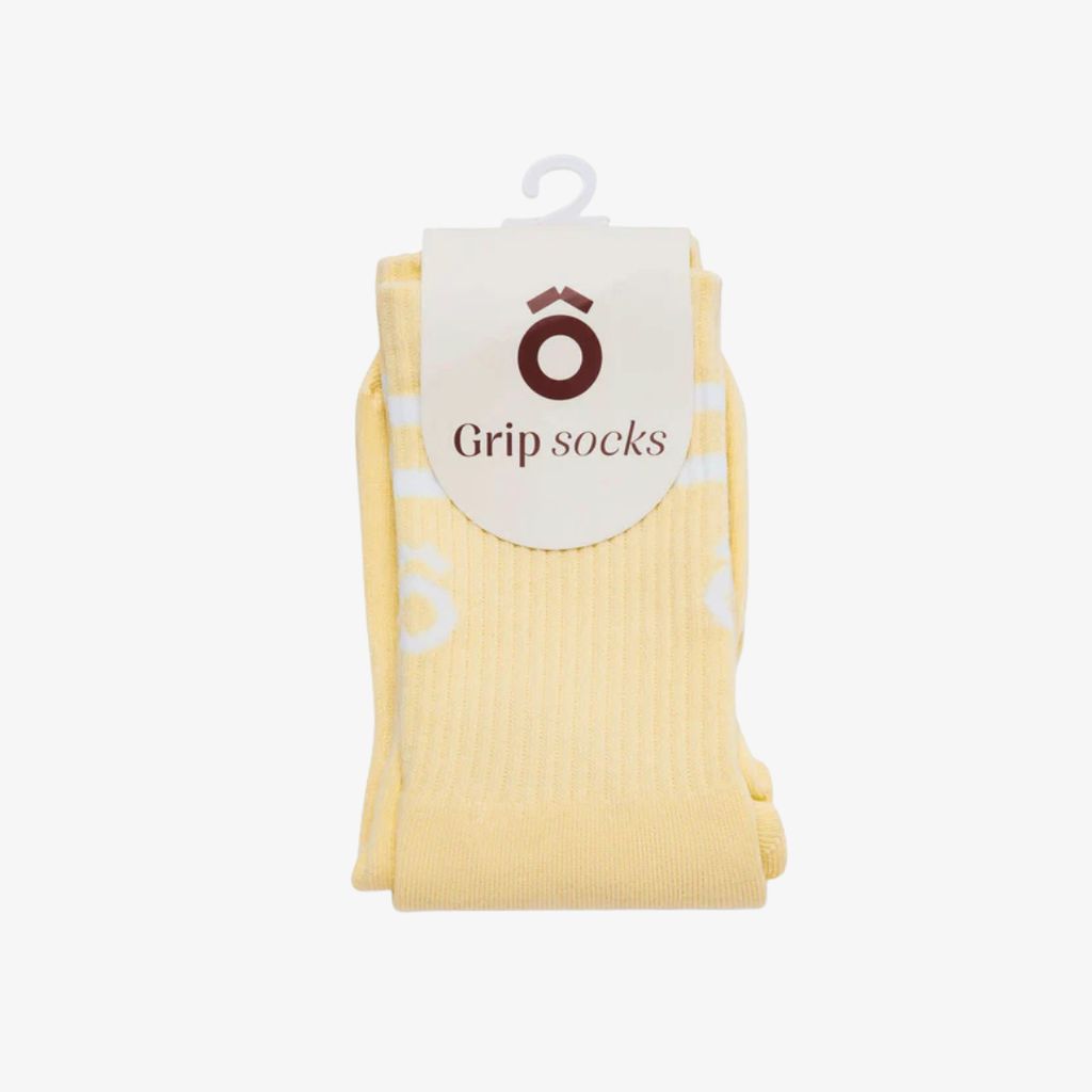 ÔWEAR Crew Sporty Stripes Pilates Grip Socks - Yellow