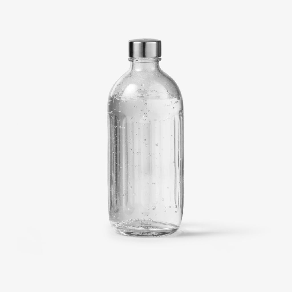 Glass Bottle - Polished Steel