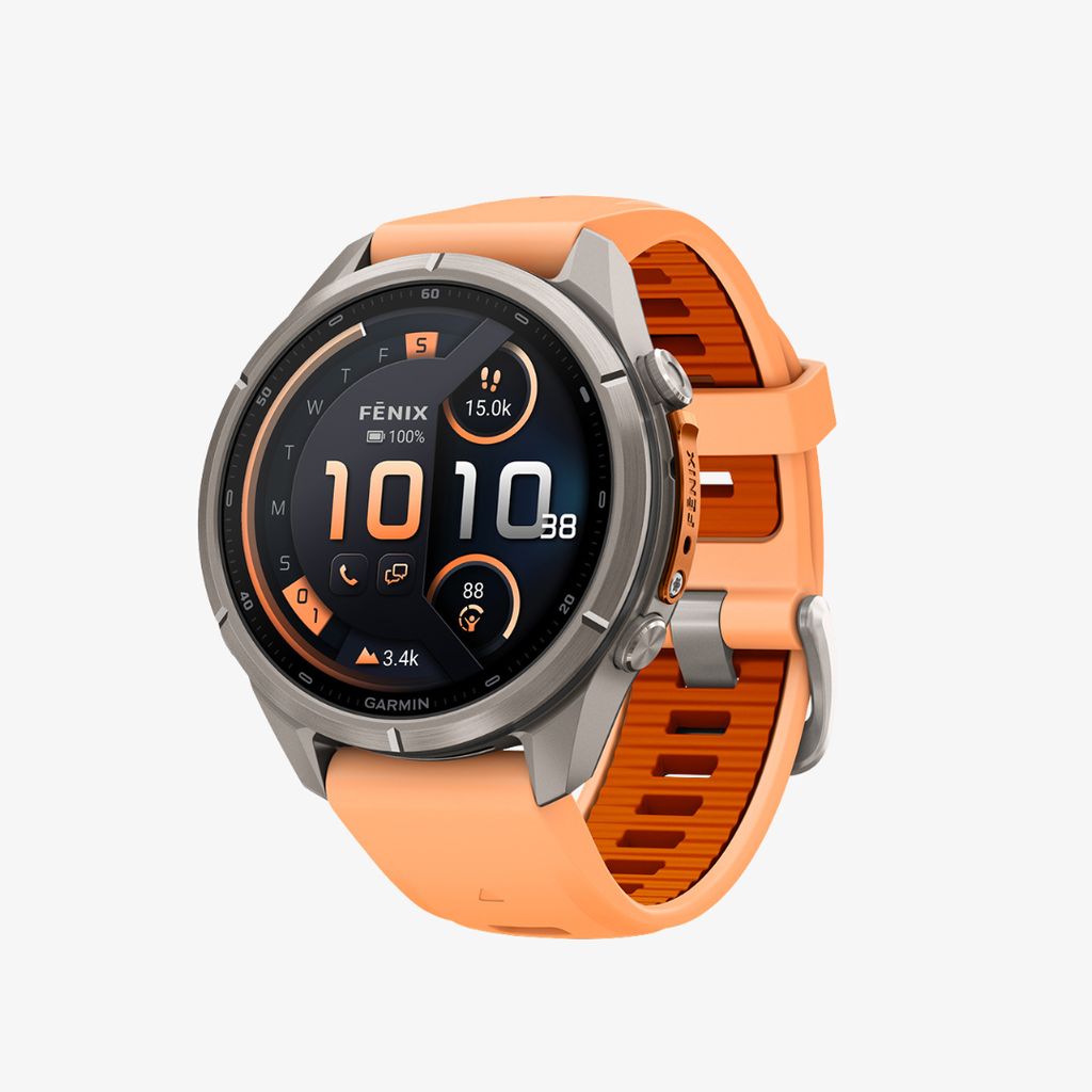 fenix 9 Pro, inReach, 43mm Titanium with Shell Pink/Autumn Orange Band