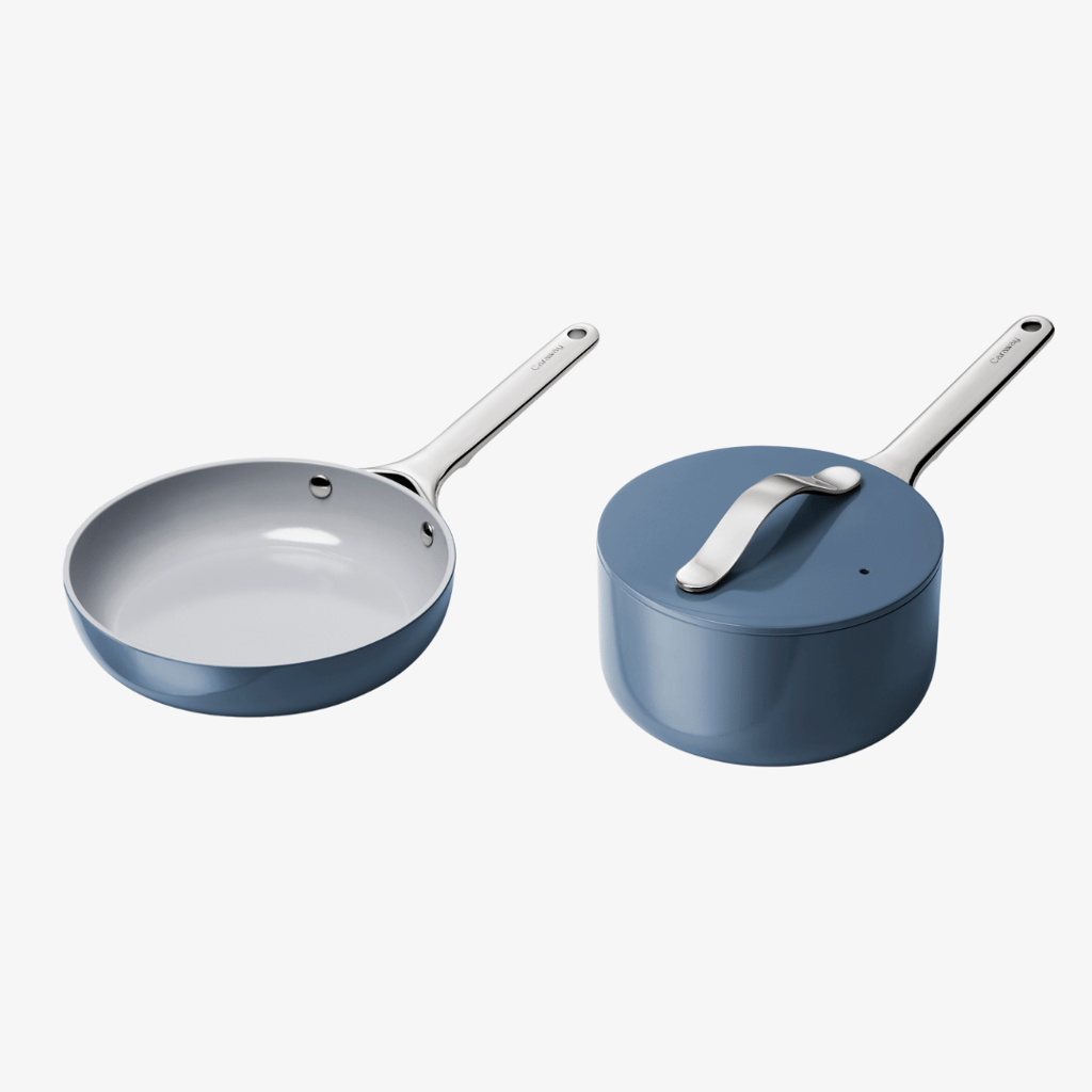 Non-Stick Ceramic Mini Fry Pan and Mini Sauce Pan Duo Navy
