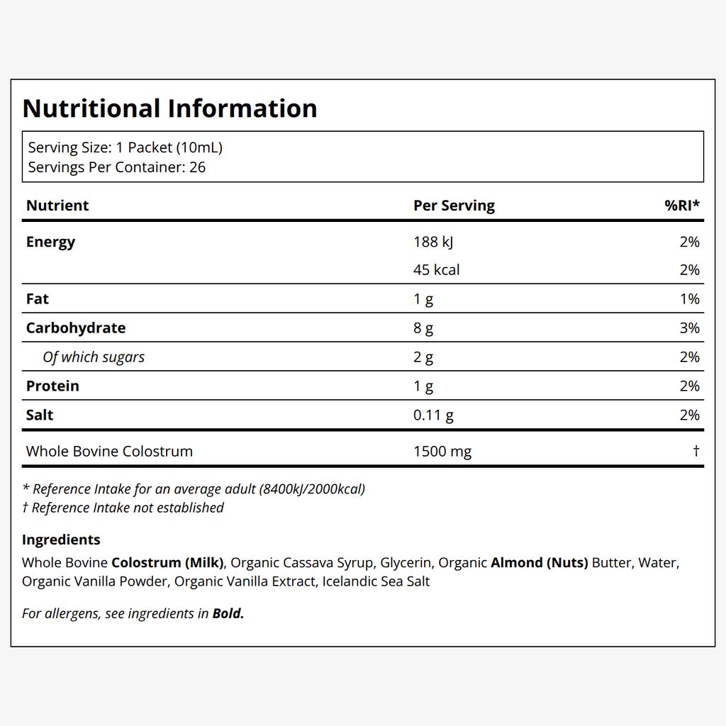 Liquid Colostrum - Vanilla Sea Salt - Liquid Packets