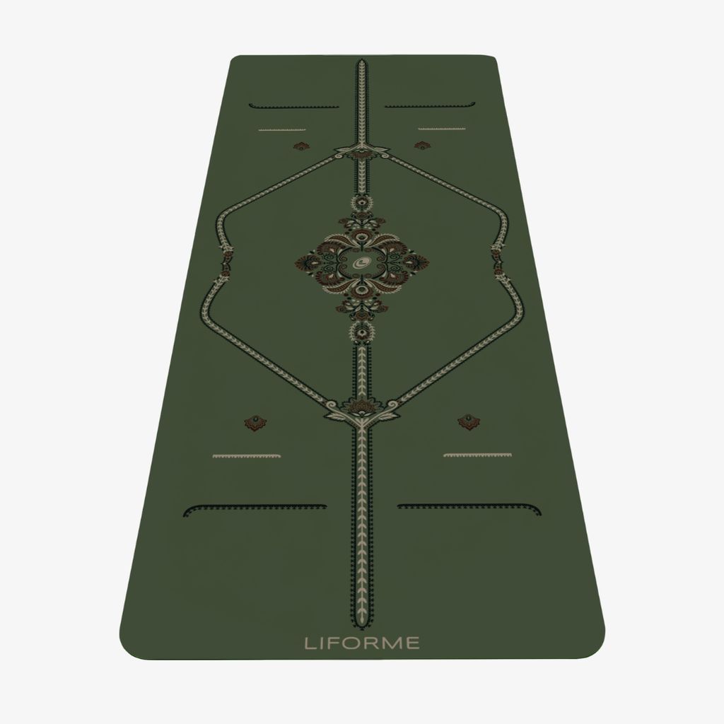 Liforme Mindful Garden Yoga Mat - Deep Forest Green