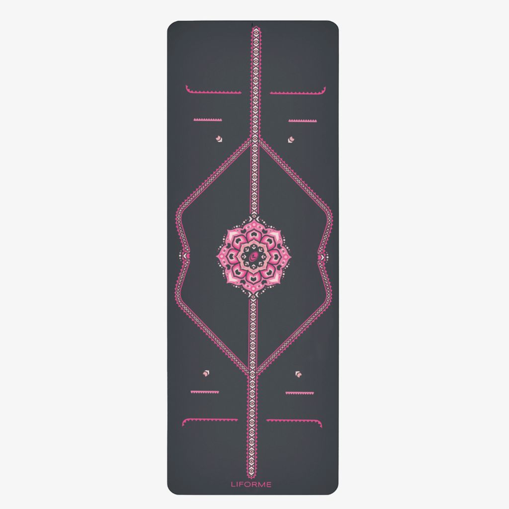 Liforme Blossoming Lotus Yoga Mat - Grey - Image 2