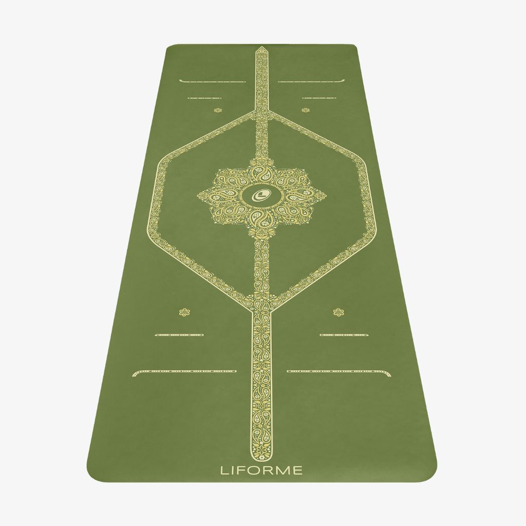 Liforme Paisley Passion Yoga Mat - Olive
