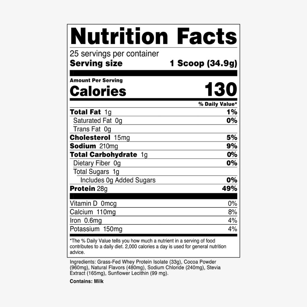 Grass Fed Whey Isolate - Milk Chocolate - Image 2