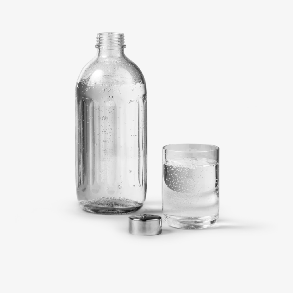 Glass Bottle - Polished Steel