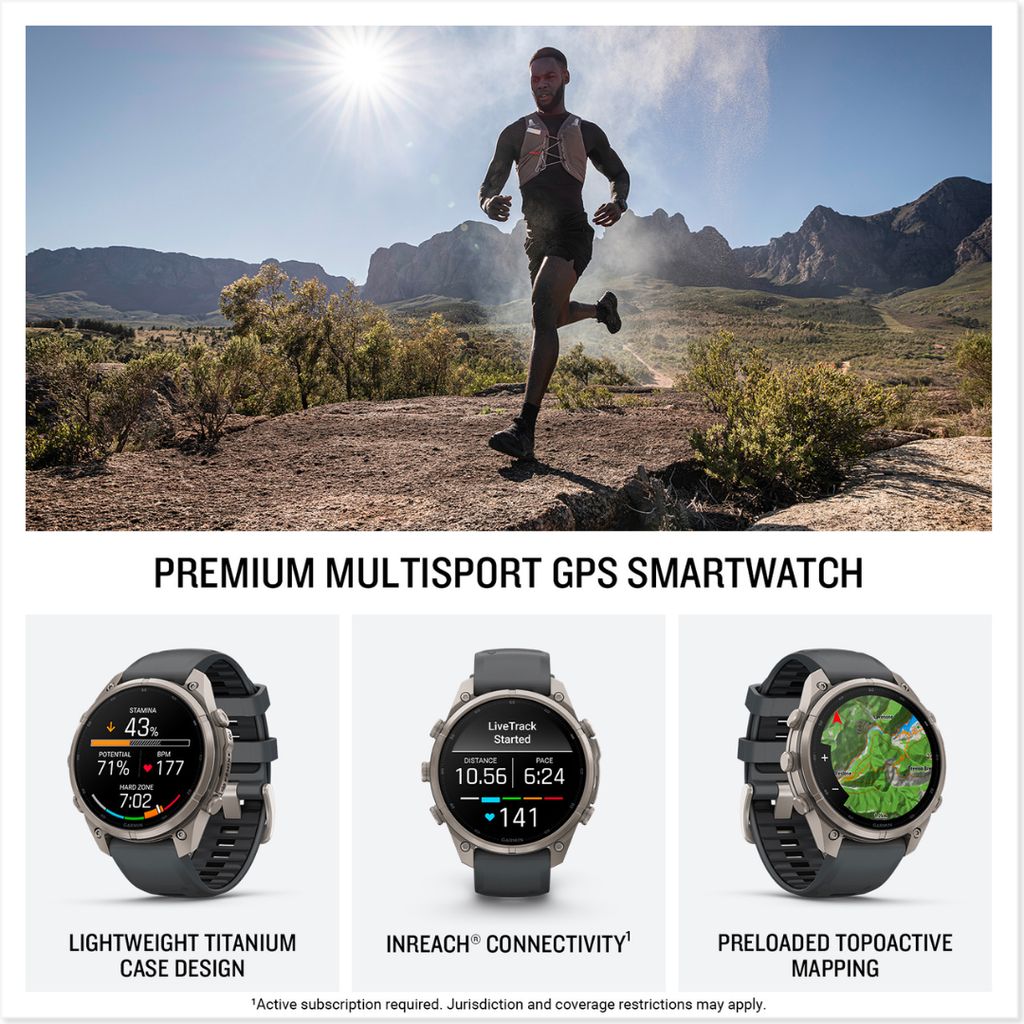 fenix 9 Pro, inReach, 47mm Titanium with Graphite/Black Band - Image 2
