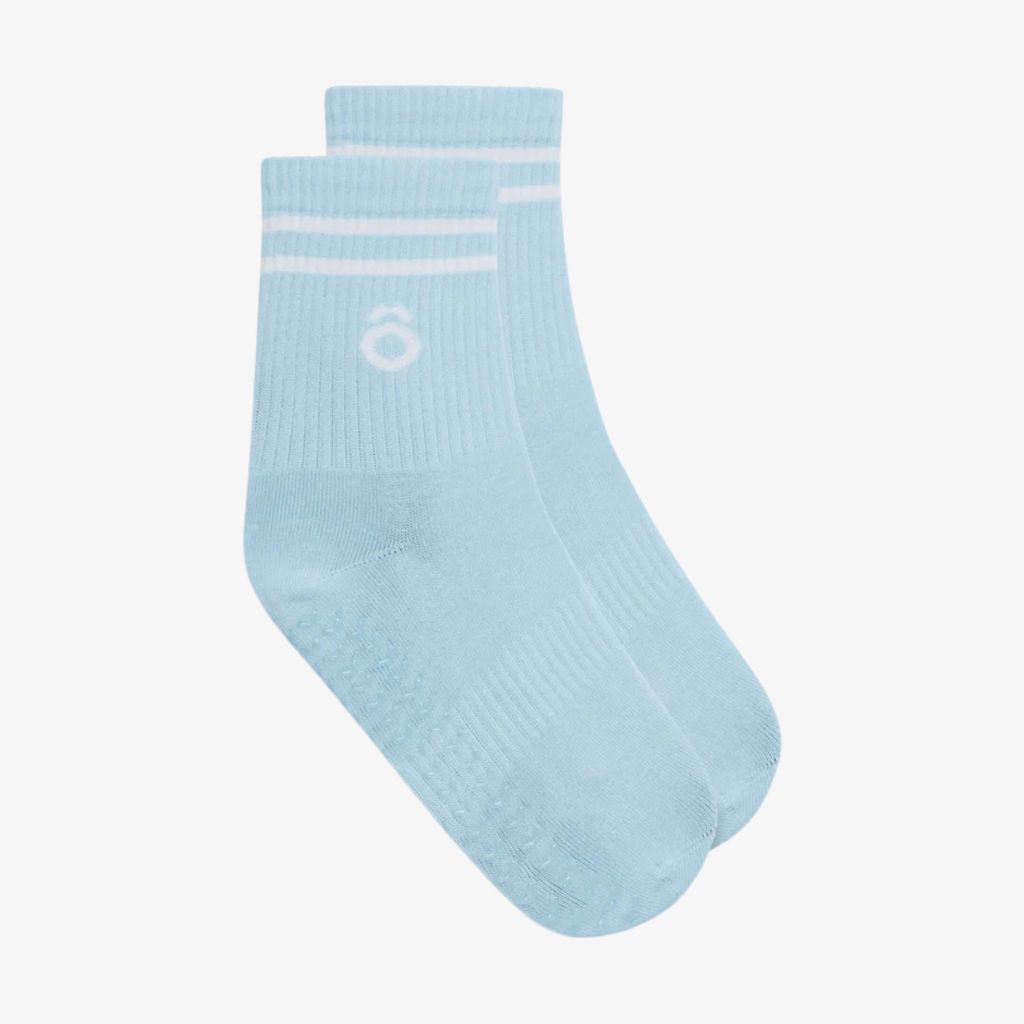 ÔWEAR Crew Sporty Stripes Pilates Grip Socks - Celestial Blue - Image 2