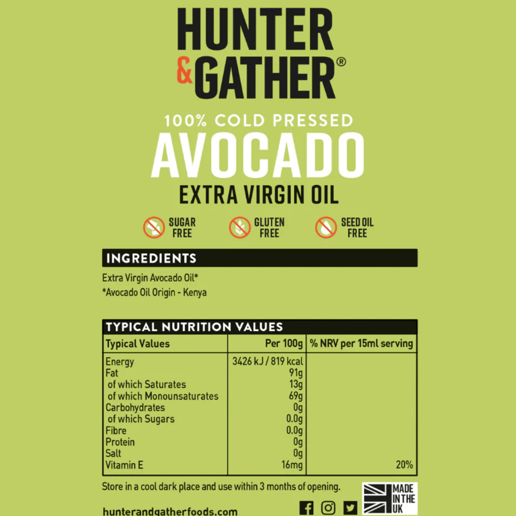 100% Cold Pressed Extra Virgin Avocado Oil