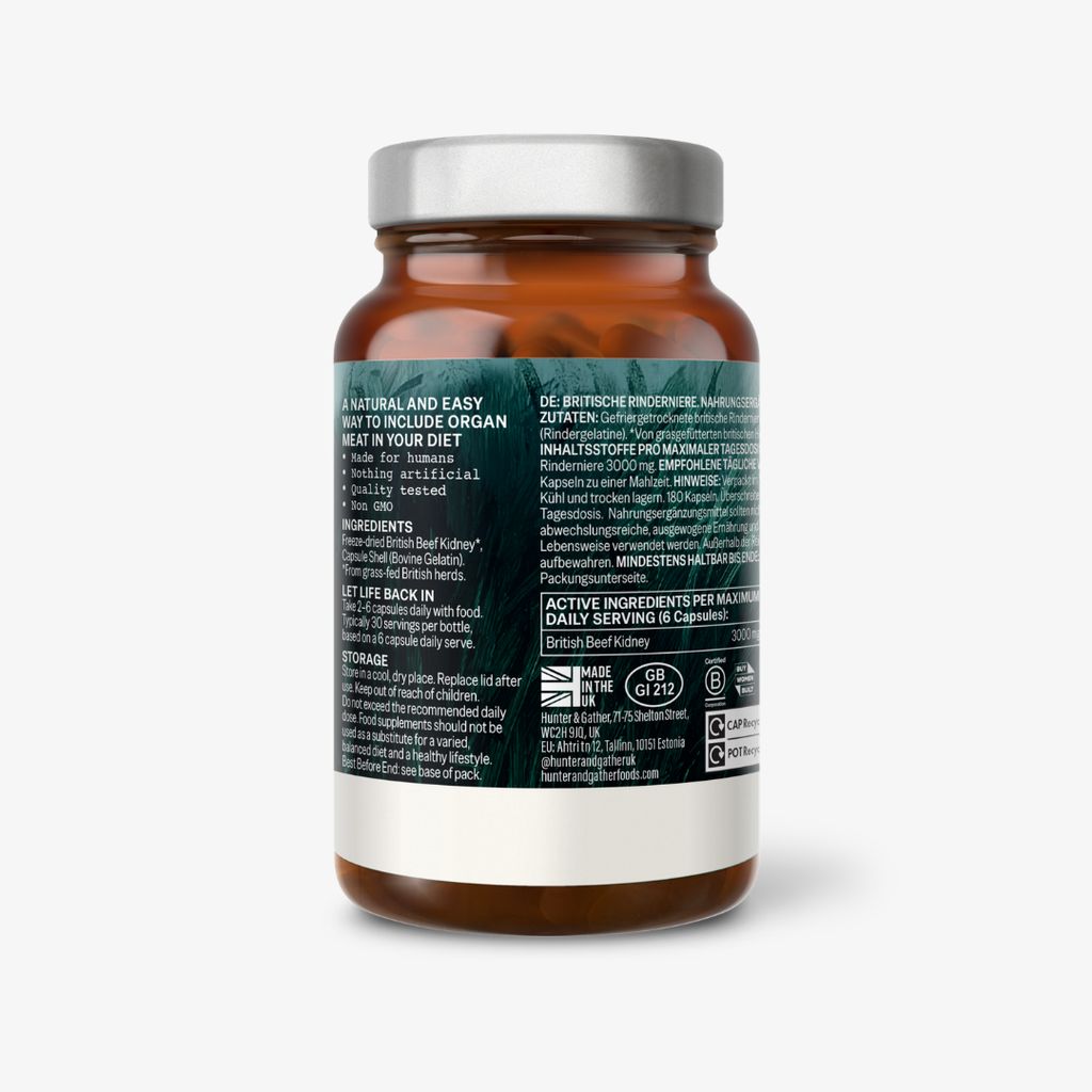 Grass Fed British Beef Kidney Capsules - Image 3