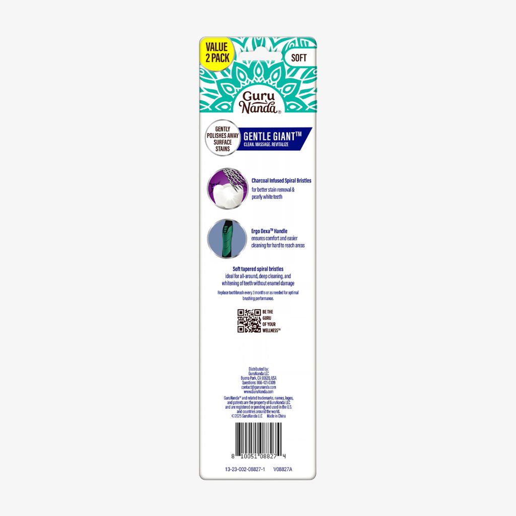 Gentle Giant Whitening Spiral Charcoal Toothbrush - Image 2