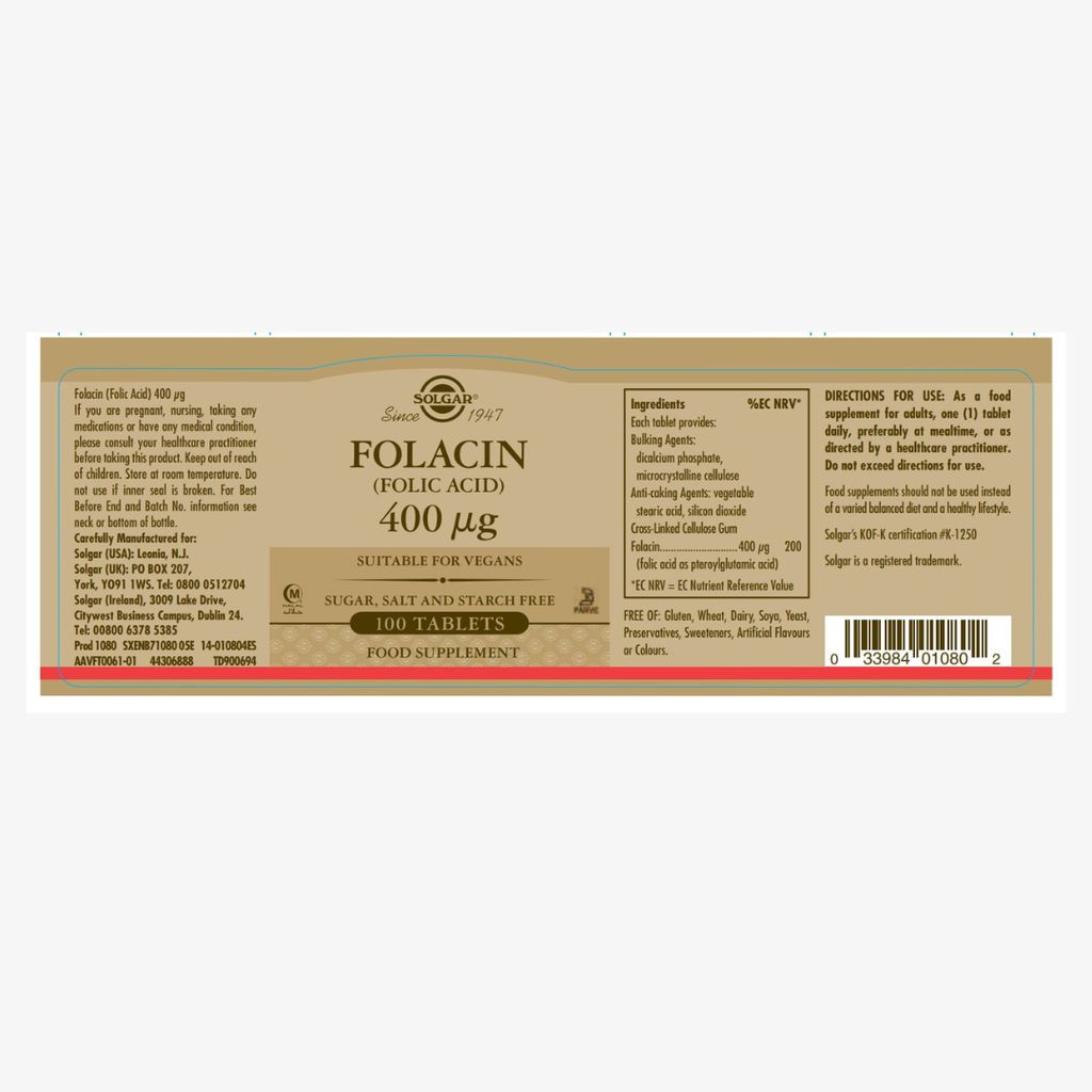 Folacin (Folic Acid ) 400mcg - Image 2