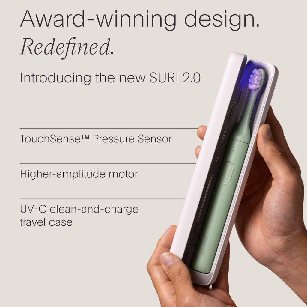 SURI 2.0 Sonic Electric Toothbrush with UV Cleaning Travel Case - Winter Fern