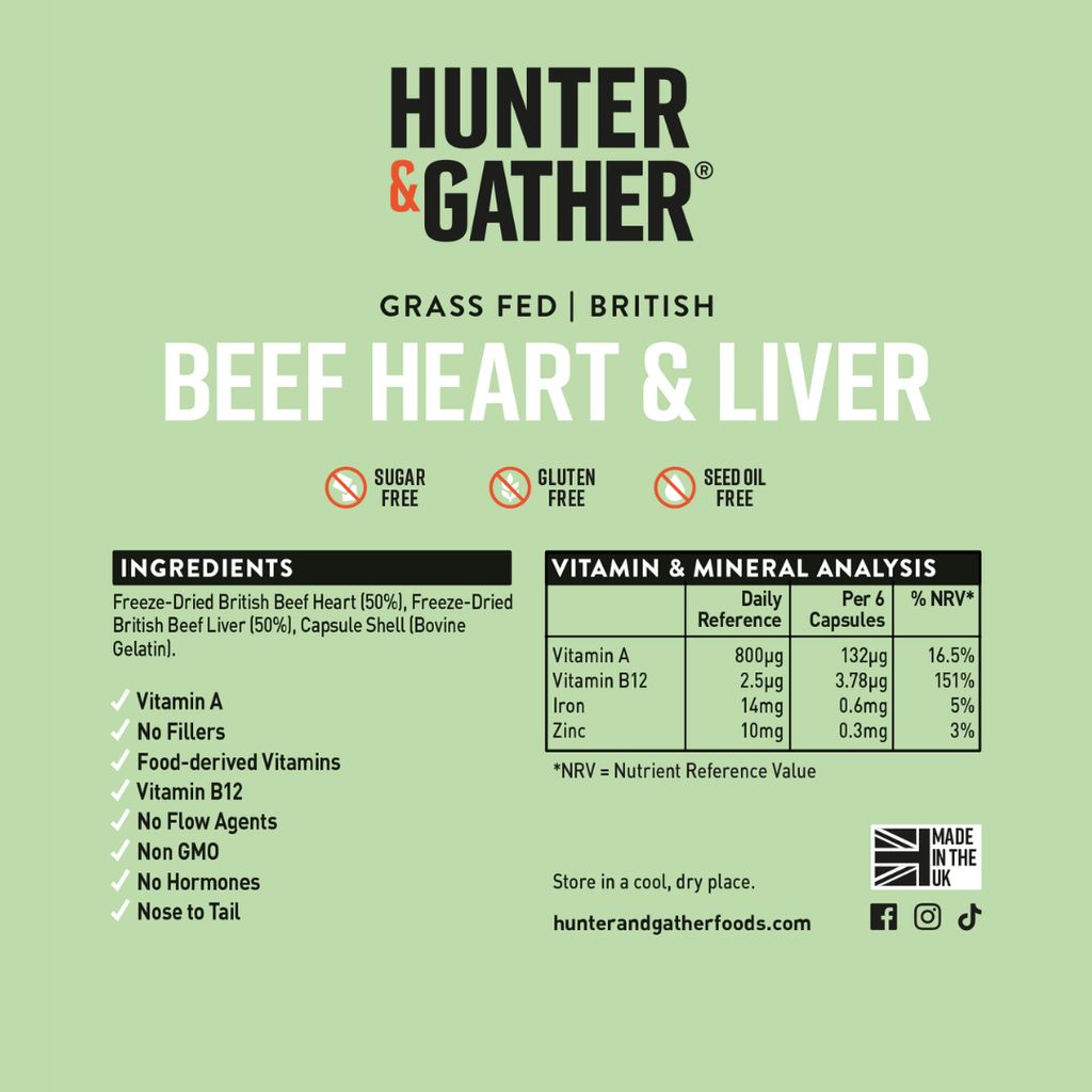 Grass Fed British Beef Heart & Liver Capsules - Image 2