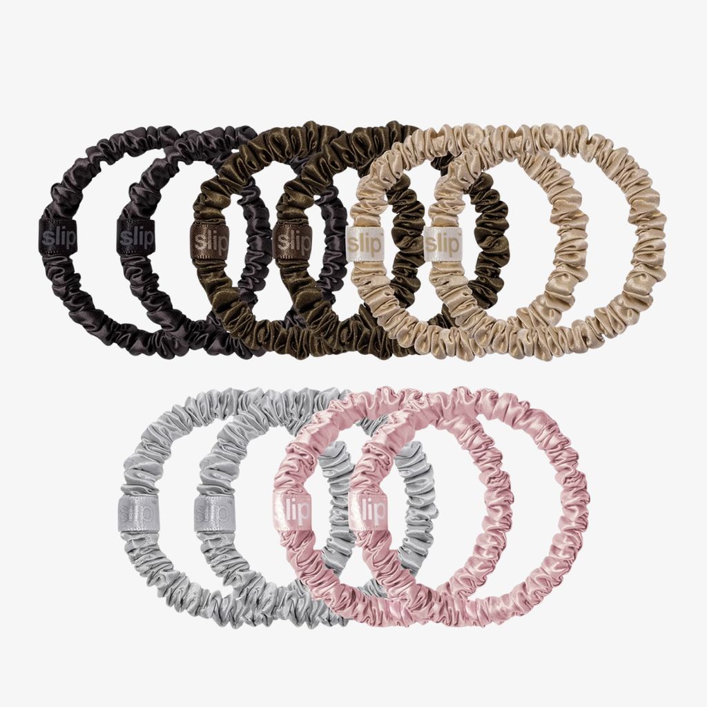 Pure Silk Skinny Scrunchies - Mixed