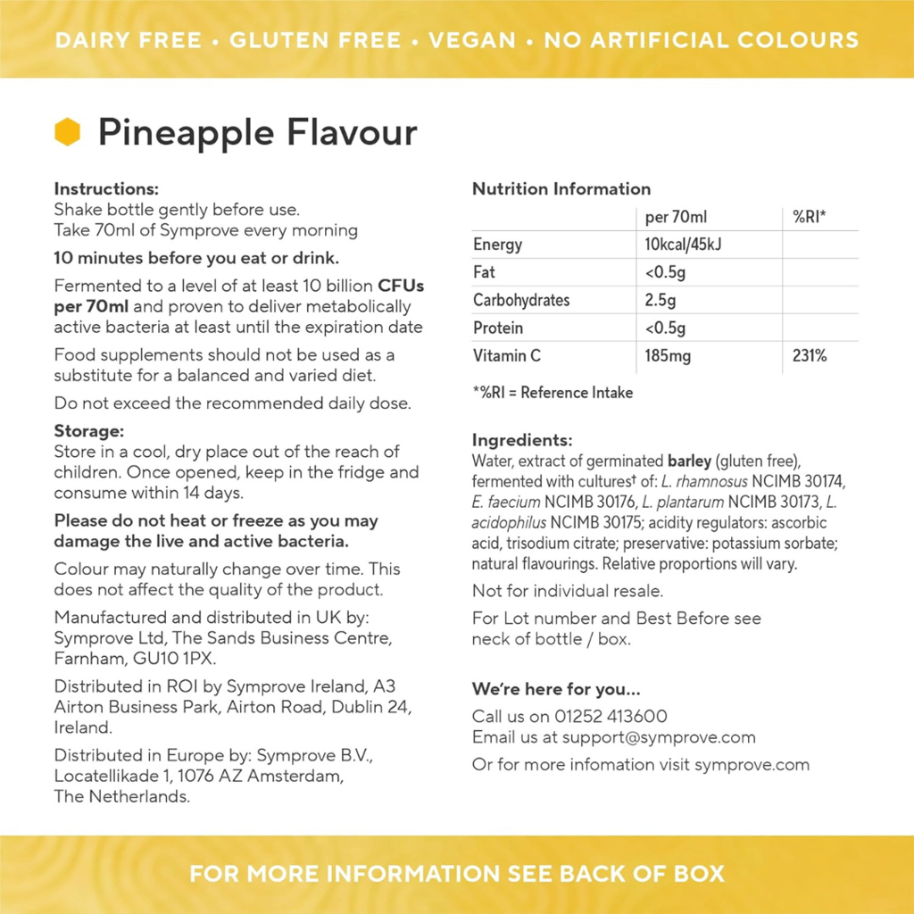 Live & active water-based supplement - Pineapple flavour - 1 week pack - Image 2