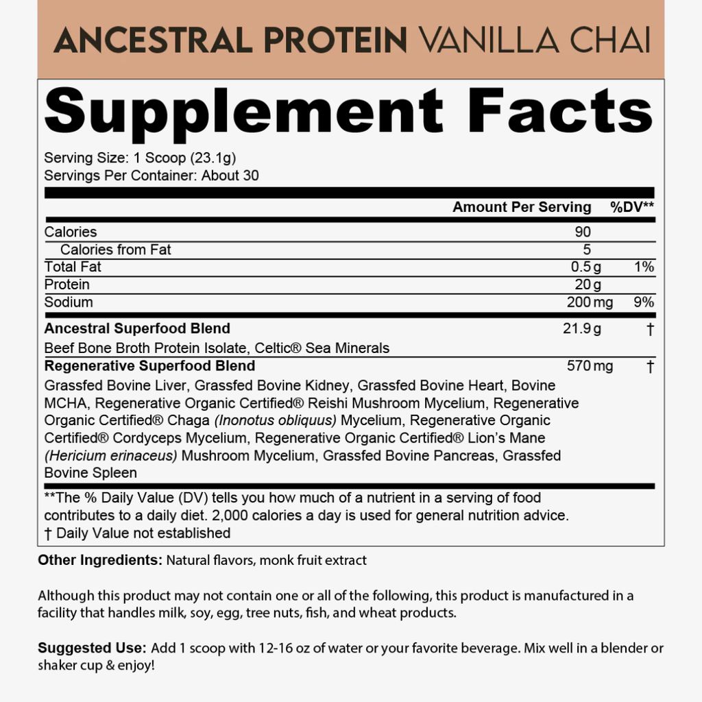 Ancestral Protein Powder - Vanilla Chai - Image 2