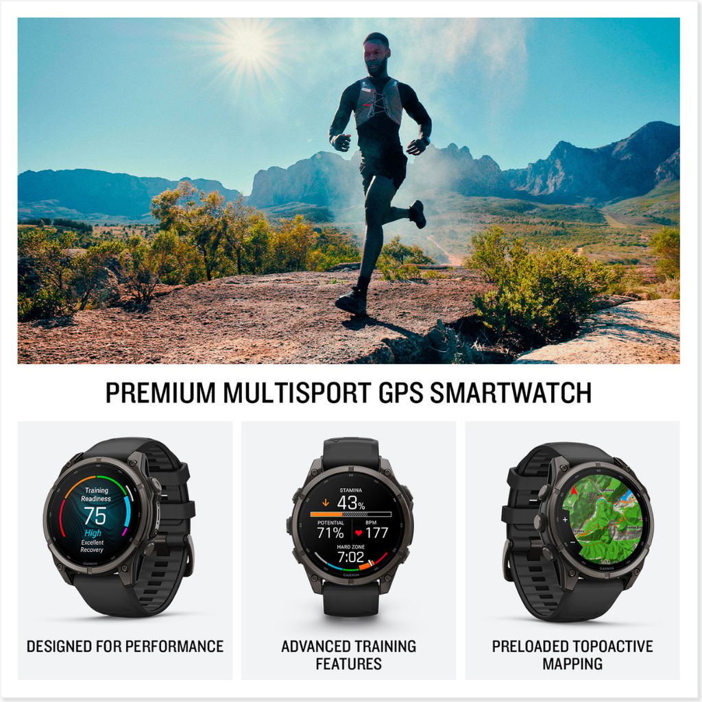 fenix 9, 47mm, Carbon Grey DLC Titanium with Black Band - Image 2