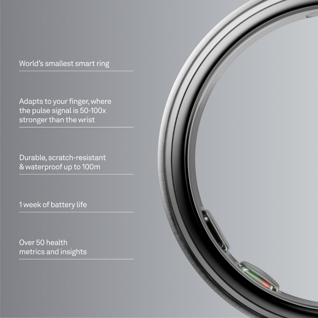 Oura Ring 5 - Brushed Silver - Image 2