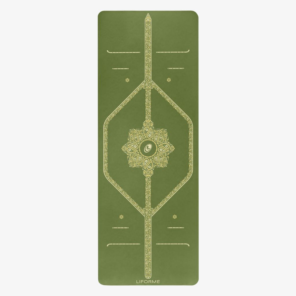 Liforme Paisley Passion Yoga Mat - Olive - Image 2