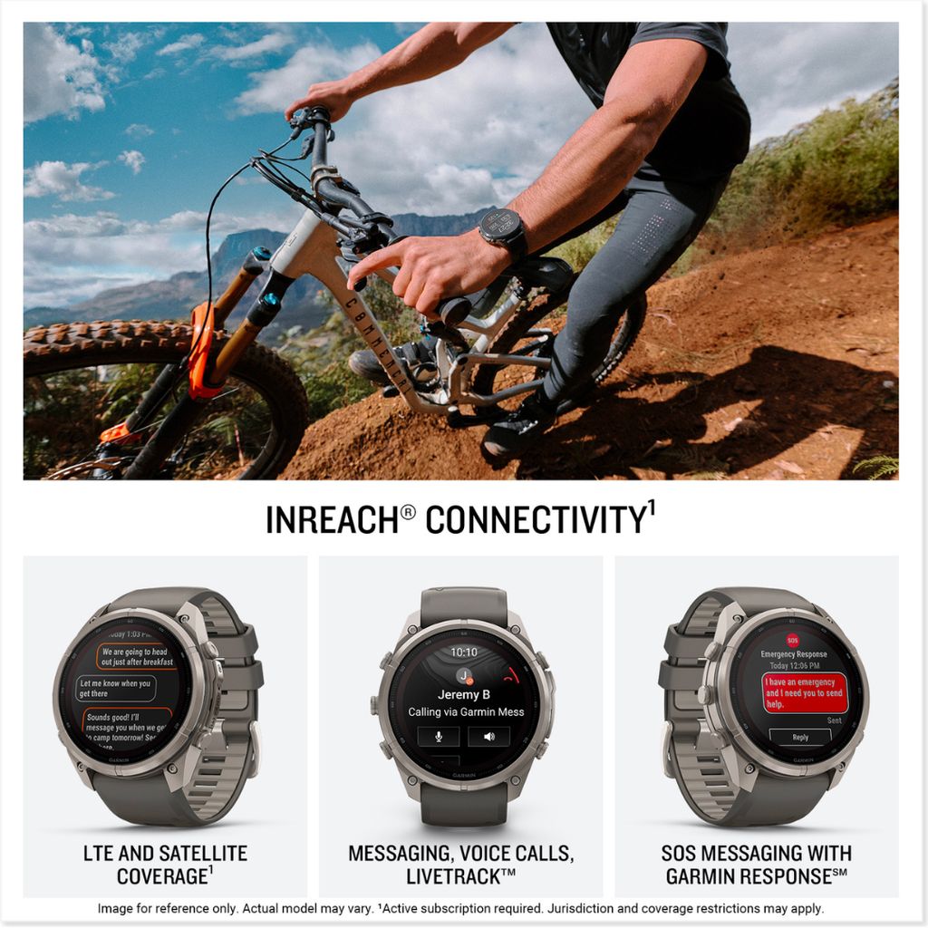 fenix 9 Pro, inReach, Solar, 51mm Titanium with Pebble Grey/Silver Grey Band - Image 3