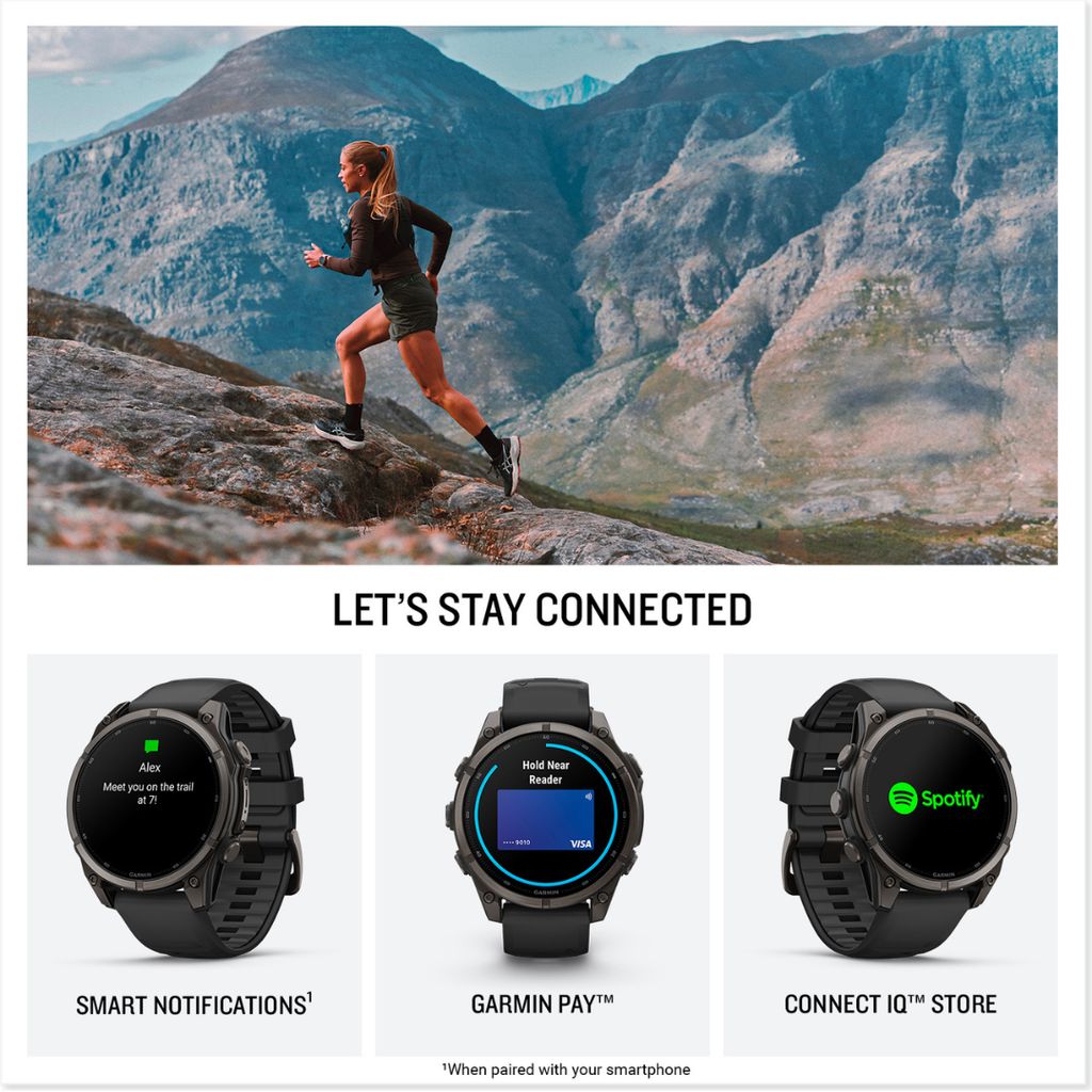 fenix 9, 47mm, Carbon Grey DLC Titanium with Black Band - Image 3