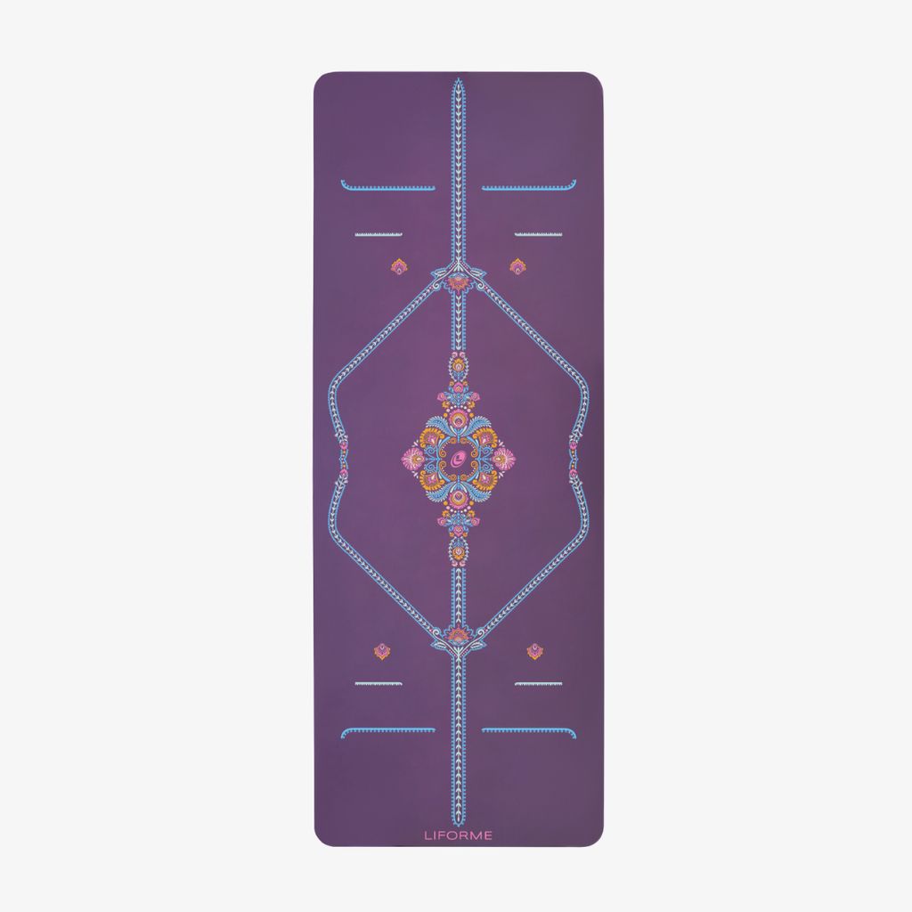 Liforme Mindful Garden Travel Yoga Mat - Purple - Image 3