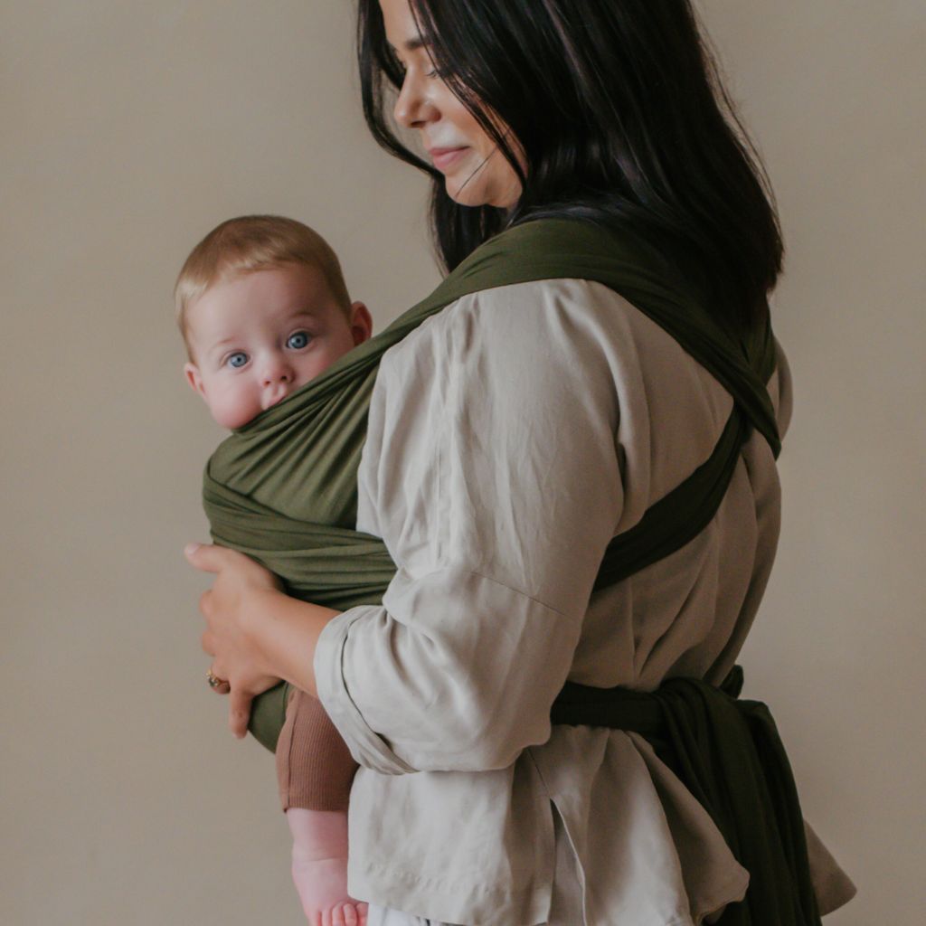 Baby Wrap Carrier - Sage Green - Image 5